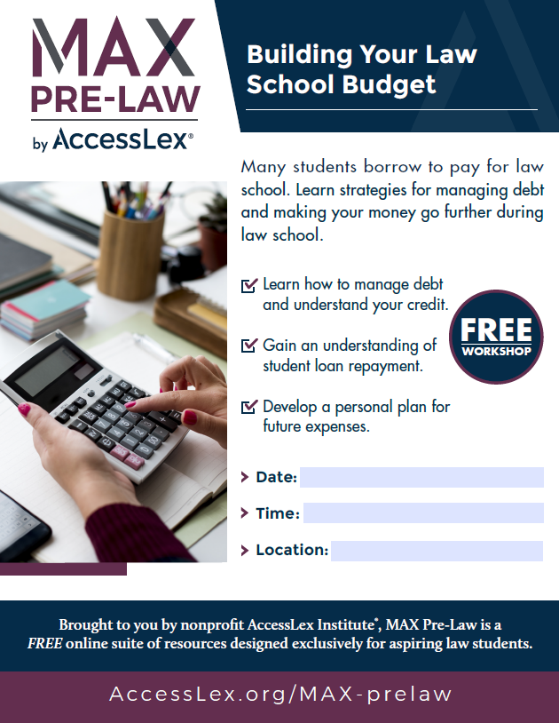 Building Your Law School Budget Poster