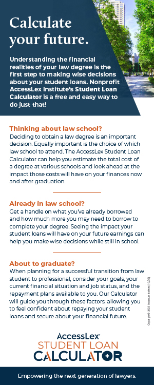 AccessLex Student Loan Calculator Flyer 