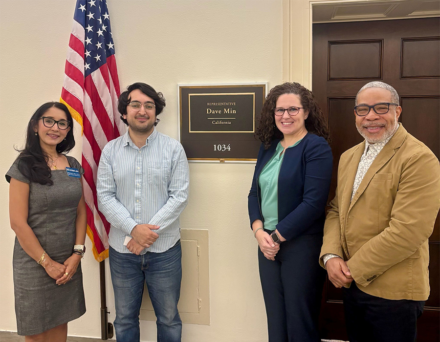 Advocacy Bootcamp participants outside the office of California Representative, Dave Min