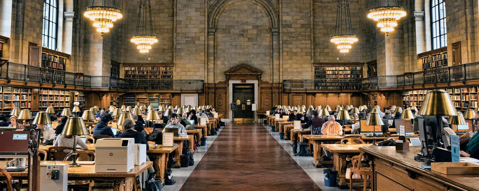 View of the interior of Public Library.With 53 million items and 92 locations is the second largest public library in the United States and the third largest in the world.