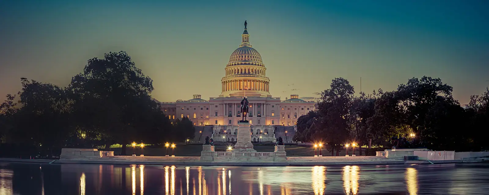 Photo of the U.S. Capitol Building taken in the evening