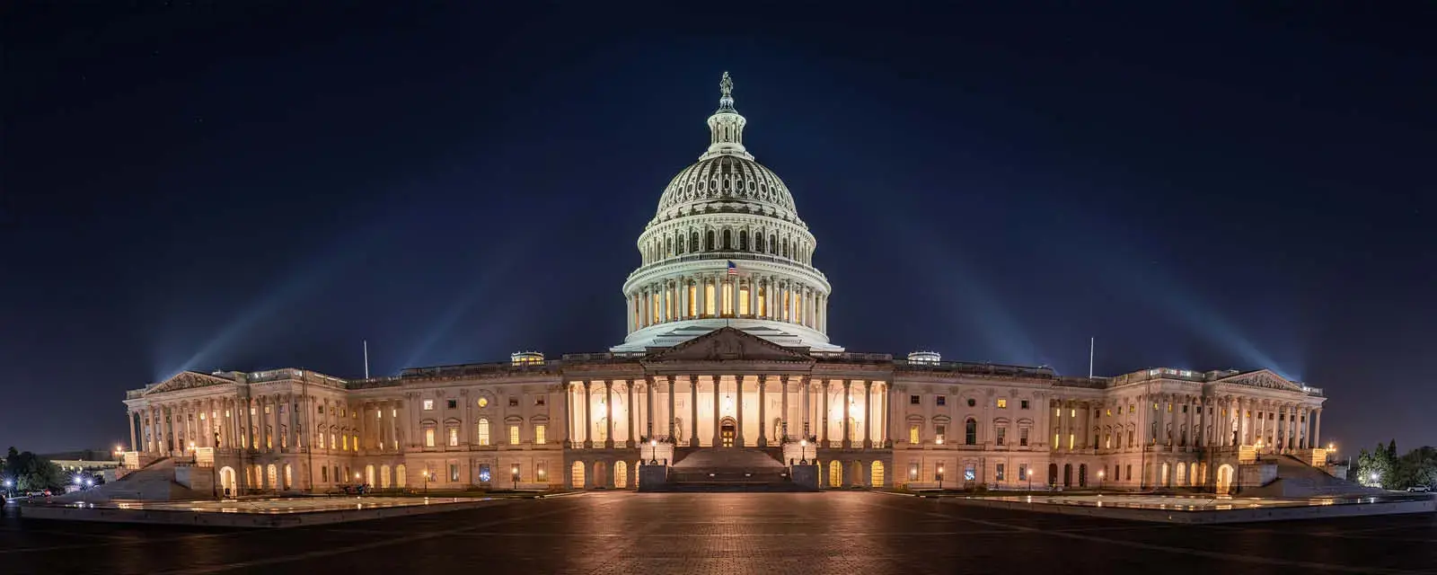 U.S. Capitol Building in the evening.